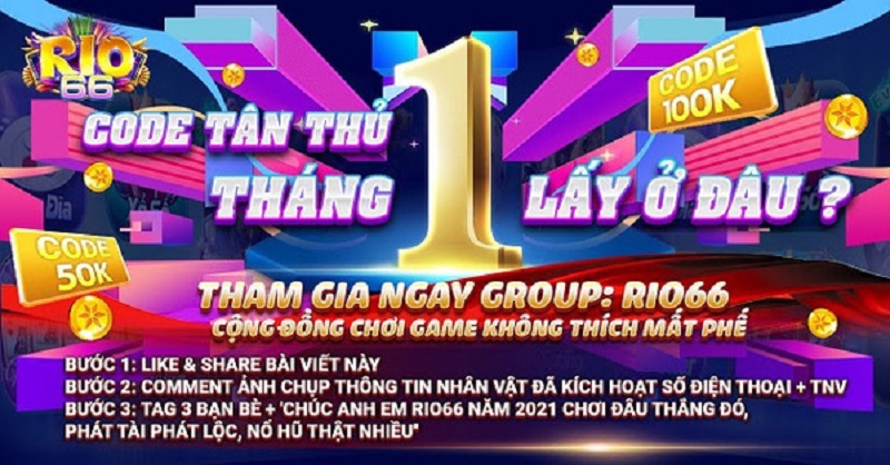 Tham gia các hoạt động để nhận thưởng từ cổng game rio66