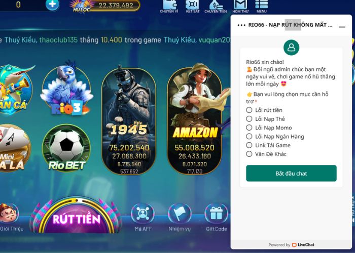 Liên hệ CSKH khi gặp sự cố trong quá trình rút tiền Rio66
